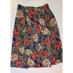 Vintage Kathie Lee Midi Skirt Women's Size 18w Floral Flowy Button Front